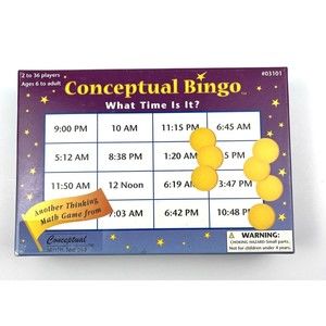 Conceptual Bingo What Time Is It? - 2 to 16 Players Ages 6 to adult